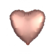 ШАР Сердце Розовое золото мистик однотон(19д,46см)